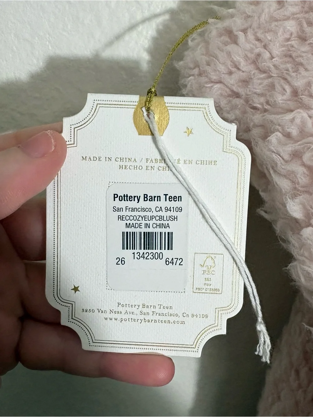 Pottery Barn Teen Cozy Euro Sherpa Pillow Cover NWT 26”x26”